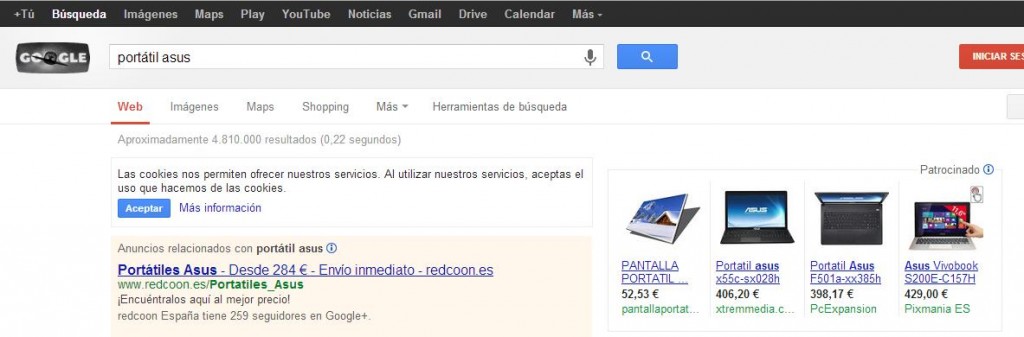 captura de google shopping